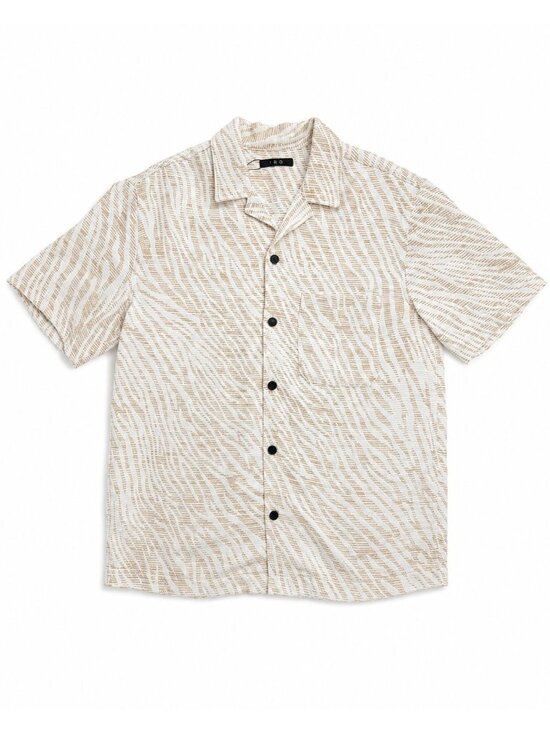 IRO Paris Other - IRO Paris Nahel Zebra Pattern Jacquard Camp Shirt Beige Ecru NWT FR 38